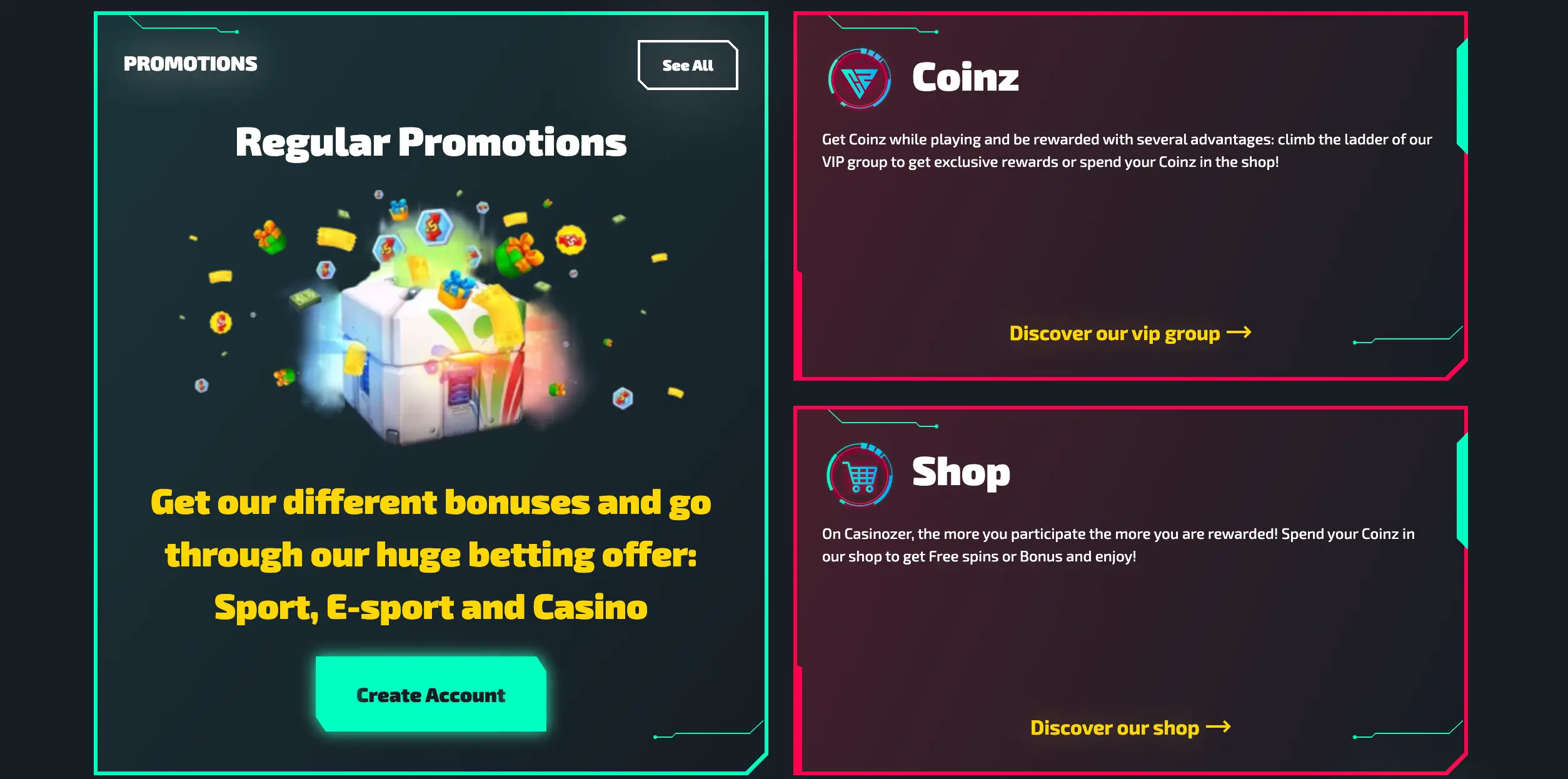 Bonus et promotions de Casino Zer