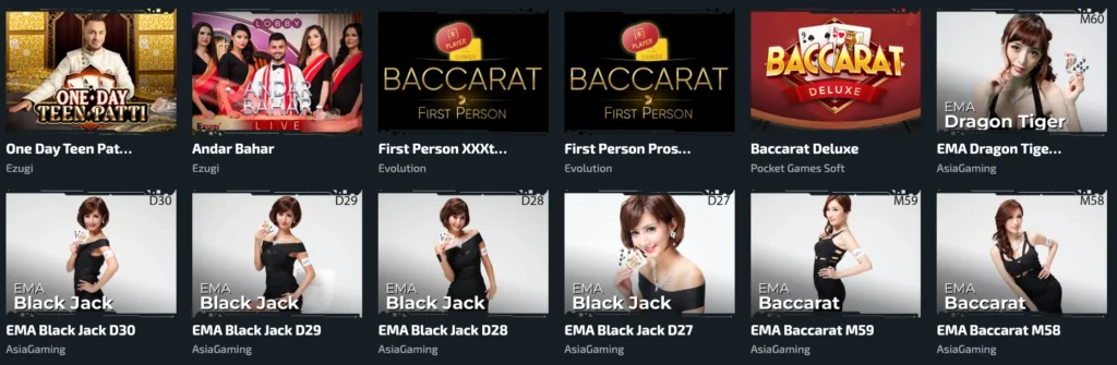 Les jeux disponibles au casino en direct sur Zer Casino